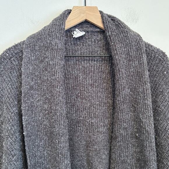 Anthropologie Akeni + Kin Open Wide Sleeve Ribbed Cardigan Gray Size OS - Picture 2 of 9